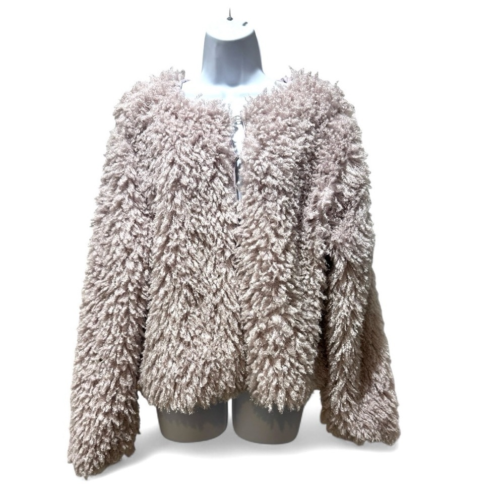 Ashley by 26 Lavender Teddy Faux Fur Jacket Size XL